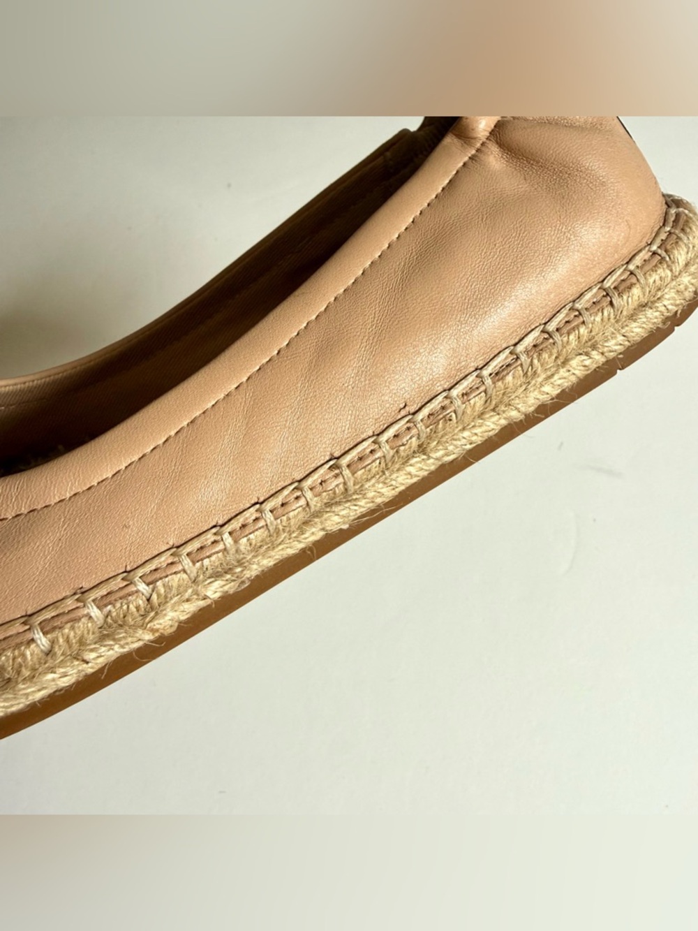 COACH Camryn Beige Black Leather Espadrille Slip On Loafers Size 7 - Picture 14 of 16